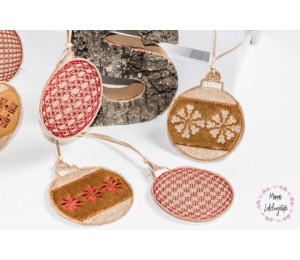 Stickserie - ITH Weihnachtskugeln - 33 Motive in 2 Größen